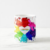 Rainbow Modern Strip LGBT Kaffeetasse (Mittel)