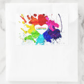 Rainbow Modern Strip LGBT Rechteckiger Aufkleber (Tasche)