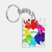 Rainbow Modern Strip LGBT Schlüsselanhänger (Vorderseite links)