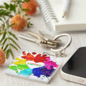 Rainbow Modern Strip LGBT Schlüsselanhänger (Vorderseite rechts)