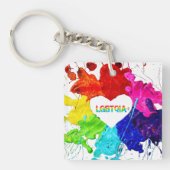 Rainbow Modern Strip LGBT Schlüsselanhänger (Vorderseite)