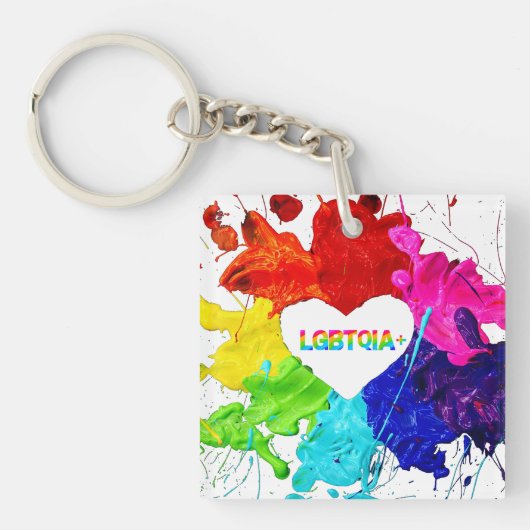 Rainbow Modern Strip LGBT Schlüsselanhänger (Vorderseite)