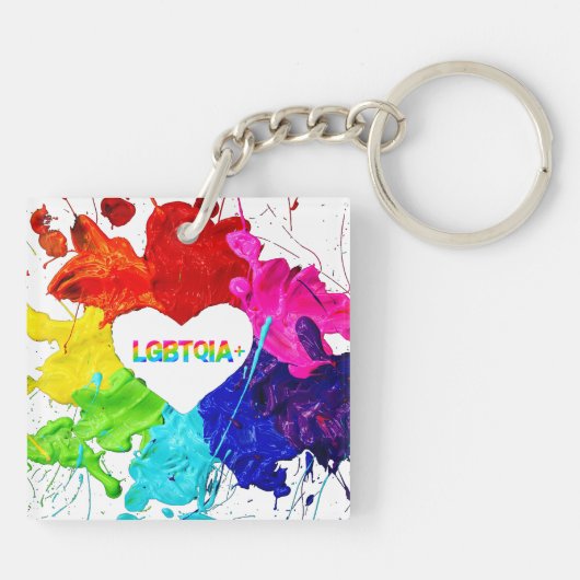 Rainbow Modern Strip LGBT Schlüsselanhänger (Rückseite)