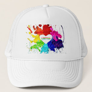 Rainbow Modern Strip LGBT Truckerkappe