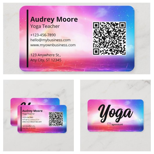 Rainbow Modern Yoga Studio Vorlagen Visitenkarte