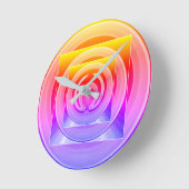 Rainbow Moderne Abstrakte Kunst Runde Wanduhr (Winkel)
