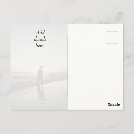 Rainbow Modernes Lässiges Foto Hochzeit retten Dat Postkarte (Rückseite)