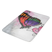 Rainbow Monarch Butterfly Original Fantasy Art Badematte (Schrägansicht)