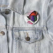 Rainbow Monarch Butterfly Original Fantasy Art Button (Beispiel)