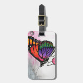 Rainbow Monarch Butterfly Original Fantasy Art Gepäckanhänger (Vorderseite vertikal)