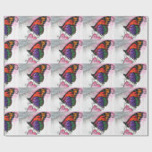 Rainbow Monarch Butterfly Original Fantasy Art Geschenkpapier (Flach)