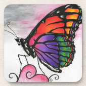 Rainbow Monarch Butterfly Original Fantasy Art Getränkeuntersetzer (Vorderseite)