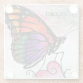 Rainbow Monarch Butterfly Original Fantasy Art Glasuntersetzer (Rückseite)