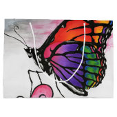 Rainbow Monarch Butterfly Original Fantasy Art Große Geschenktüte (Rückseite)