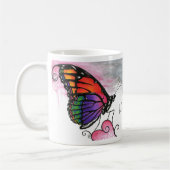 Rainbow Monarch Butterfly Original Fantasy Art Kaffeetasse (Links)