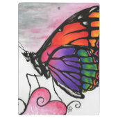 Rainbow Monarch Butterfly Original Fantasy Art Klemmbrett (Rückseite)
