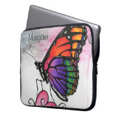 Rainbow Monarch Butterfly Original Fantasy Art Laptopschutzhülle (Vorderseite Links)