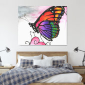 Rainbow Monarch Butterfly Original Fantasy Art Leinwanddruck (Insitu (Schlafzimmer))
