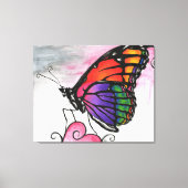 Rainbow Monarch Butterfly Original Fantasy Art Leinwanddruck (Vorderseite)