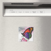 Rainbow Monarch Butterfly Original Fantasy Art Magnet (In Situ (Geschirrspüler))