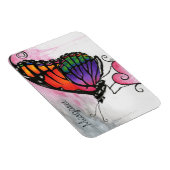 Rainbow Monarch Butterfly Original Fantasy Art Magnet (Rechte Seite)
