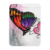 Rainbow Monarch Butterfly Original Fantasy Art Magnet (Vertikal)