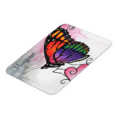 Rainbow Monarch Butterfly Original Fantasy Art Magnet (Linke Seite)