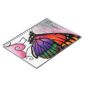 Rainbow Monarch Butterfly Original Fantasy Art Notizblock (Linke Seite)