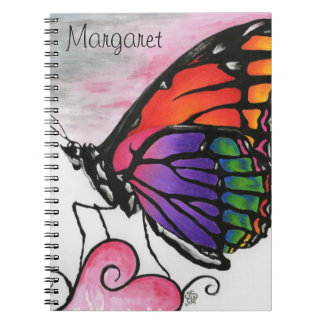 Rainbow Monarch Butterfly Original Fantasy Art Notizblock
