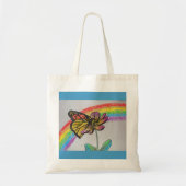 Rainbow Monarch Butterfly Painting Tote Bag Tragetasche (Vorne)