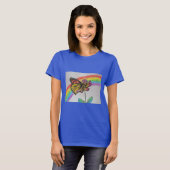 Rainbow Monarch Butterfly Painting Womens T Shirt (Vorne ganz)