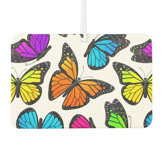 Rainbow Monarch Butterfly Pattern Autolufterfrischer (Vorderseite)