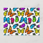 Rainbow Monarch Butterfly Pattern Postkarte (Vorderseite)