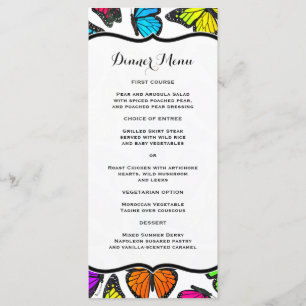 Rainbow Monarch Butterfly Slide Dinner Menü Menükarte