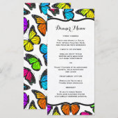 Rainbow Monarch Butterfly Slide Dinner Menü Menükarte (Vorne/Hinten)