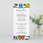 Rainbow Monarch Butterfly Slide Dinner Menü Menükarte (Stehend Vorderseite)