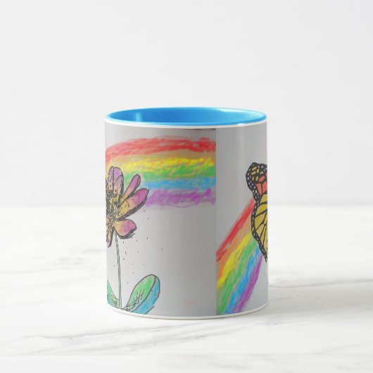 Rainbow Monarch Butterfly Tasse Blue (Zentrum)