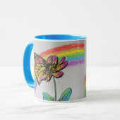 Rainbow Monarch Butterfly Tasse Blue (Vorderseite Links)