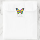 Rainbow Monarch Butterfly Wedding Danke Quadratischer Aufkleber (Tasche)