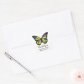 Rainbow Monarch Butterfly Wedding Danke Quadratischer Aufkleber (Umschlag)