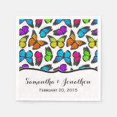 Rainbow Monarch Butterfly Wedding Serviette (Vorderseite)