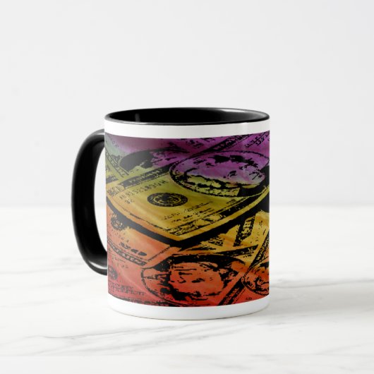 Rainbow Money Tasse (Vorderseite Links)