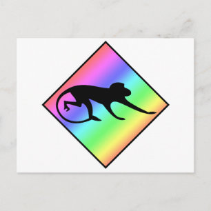 Rainbow Monkey Crossing Postkarte