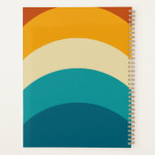 Rainbow Monogram Custom Name Retro Sunset Stripe Planer (Rückseite)