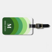 Rainbow Monogram Individuelle Name Green Strip Gepäckanhänger (Vorderseite horizontal)