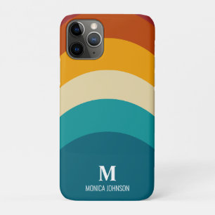 Rainbow Monogram Individuelle Name Retro Sunset St Case-Mate iPhone Hülle