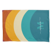 Rainbow Monogram Individuelle Name Retro Sunset St Kissenbezug (Vorderseite)