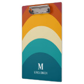 Rainbow Monogram Individuelle Name Retro Sunset St Klemmbrett (Links)