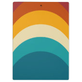 Rainbow Monogram Individuelle Name Retro Sunset St Klemmbrett (Rückseite)