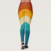 Rainbow Monogram Individuelle Name Retro Sunset St Leggings (Rückseite)